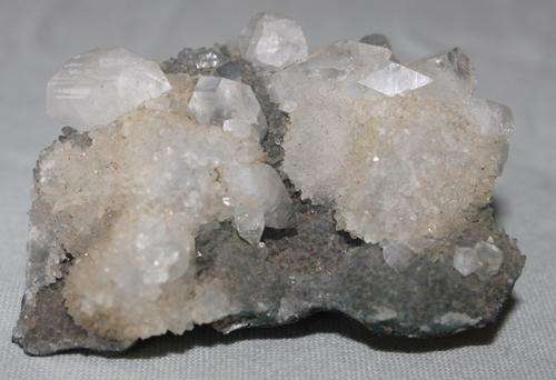 Apophylite crystals on druze quarts